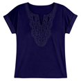 thumbnail image 2 of Endives Women Short Sleeve T Shirts Casual Blouses V Neck Bohemian Staly Tops Spring Summer Trendy Dark Purple, 2 of 7