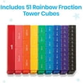 thumbnail image 2 of Ensemble de Cubes Tour de Fraction Arc-en-Ciel - 51 Pcs de Manipulatives Mathématiques pour Apprentissage de Fractions Équivalentes, Idéal pour Classes de 4e Année, 2 of 7