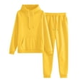 thumbnail image 2 of Lounge Sets for Women 2 Piece Fall Causal Travel Sweatsuits Comfy Matching Sets Hoodie Sweatpants with Pockets Yellow M, 2 of 7