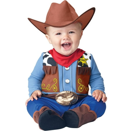 InCharacter Baby Boy's Wee Wrangler Cowboy Costume Tan/Blue Large (Medium, Tan/Blue)