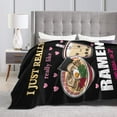 thumbnail image 3 of Super Soft Flannel Throw Ramen Blanket 80"X60" For Bed, Sofa, Camping, Cold Cinema Or Travel,Gift For Your Family And Friend, 3 of 4