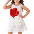 thumbnail image 2 of Tauxra Robe d'Été Sans Manches pour Femmes, Robe de Fête Florale Longueur Genou, Robe Trapèze, Robe Soleil à Imprimé de Fleurs Rouges et Blanches avec Jupe à Volants pour Invitée de Mariage, Cocktail, 2 of 8