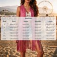 thumbnail image 3 of Women's Faux Suede Fringe Vest Sleeveless Open Front Long Tassel Trim Waistcoat Boho Cowgirl Western Summer Beach Festival Party Gilet Outerwear Hot Pink, 3 of 6