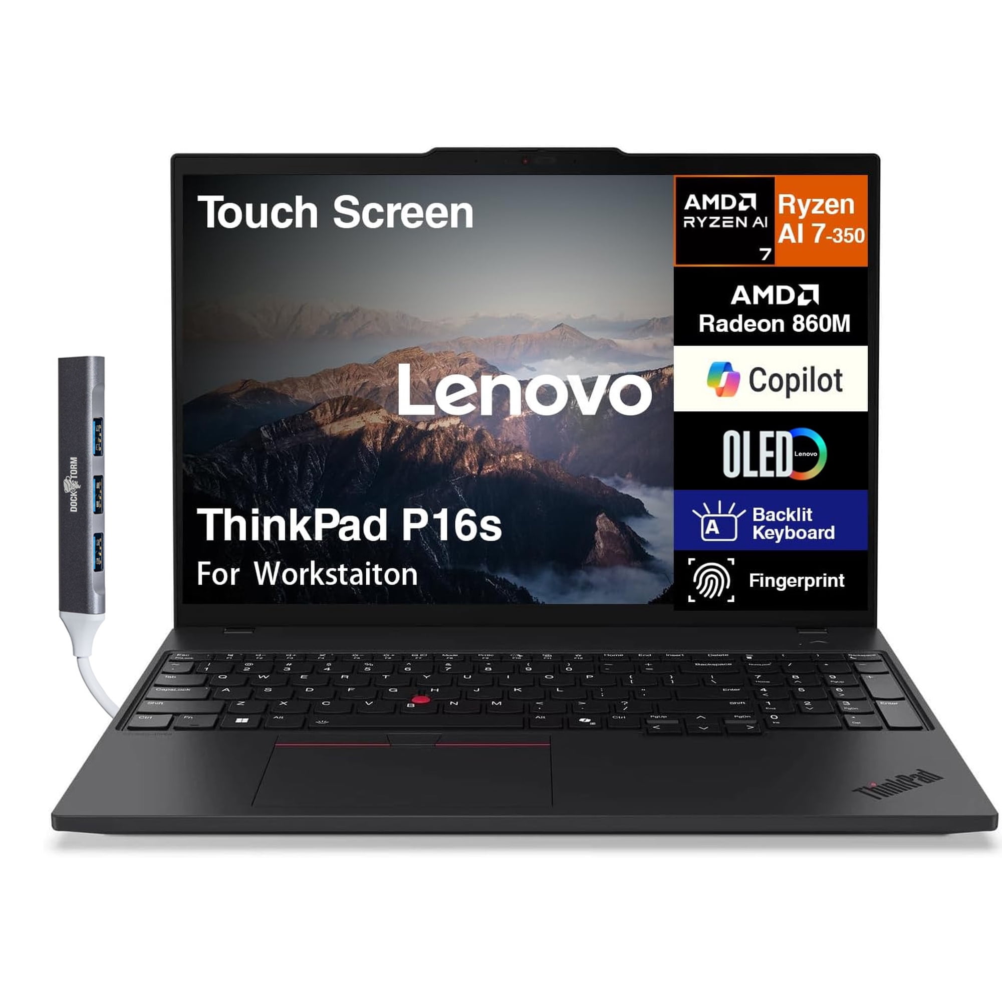 Lenovo ThinkPad P16s 16in Ryzen AI 7 350 16GB 1TB SSD Win11 Pro w/DKZ Hub