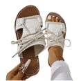 thumbnail image 7 of OKBOP Flat Sandals for Women Open Toe Slide Beach Sandals Lace-Up Summer Casual Shoes, 7 of 7