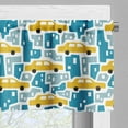 thumbnail image 5 of Ambesonne Urban Valance & Curtain, Autos Cartoon Traffic City, 55"x30", Pale Coffee and Azure Blue, 5 of 7