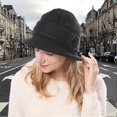 thumbnail image 2 of Women Elegant Wool Blend Knit Cloche Hat Ladies 1920s Vintage Flower Bowler Hat Winter Bucket Hat Newsboy Hat Peaked Beanie Bonnet Derby Church Hats, 2 of 5