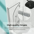 thumbnail image 2 of BARONAGE 34" W x 58" H Frameless Shower Tub Door,  Pivot Shower Doors Panel with 1/4" (6mm) Tempered Glass, Bi-Folding Bathtub Shower Door , Chrome, 2 of 8