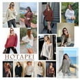 thumbnail image 4 of HOTAPEI V Neck Sweaters for Women Loose Casual Long Sleeve Pullover Sweater Solid Color Knitted Top, 4 of 6