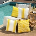 thumbnail image 4 of Outdoor Pillow Covers 18x18 Inch Set of 4 Yellow Waterproof Modern Geometry Throw Pillows Outdoor Summer Waterproof Decor for Patio Funiture Garden Polyester Cushion Covers 013J18, 4 of 6