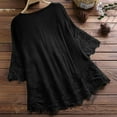 thumbnail image 4 of Fashion Women's Summer Casual Round Neck Lace Short Sleeve T-Shirt Blouse, Stylish and Comfortable, Perfect for Warm Weather, Versatile for Everyday Outfits, Ideal for Spring and Summer Fashion, 4 of 7