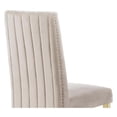 thumbnail image 2 of Cream Tufted Velvet Accent Side Chairs with Gold Chrome Detailing (Set of 2), 2 of 2