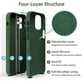 thumbnail image 6 of Liquid Silicone Case for iPhone 12, [Camera Protection] [Anti Fingerprint] [Wireless Charging] 4 Layer Phone Case Protective Cover, Built-in Microfiber Case Cover, 6.1", Green, 6 of 14