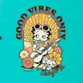 thumbnail image 5 of Wild Bobby, Betty Boop Good Vibes Only Betty Boop Womens Slim Fit Junior Tee, Tahiti Blue, XX-Large, 5 of 5