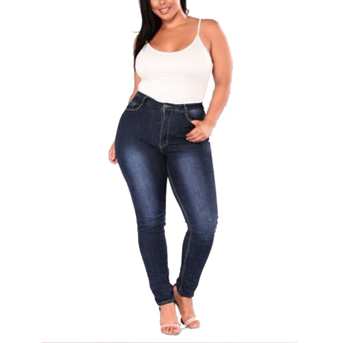 women's plus size high waist stretch jeans