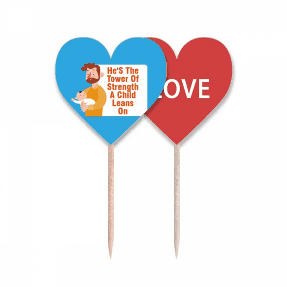 Father Love Great Lighthouse Toothpick Flag LOVE Heart Lable Cupcake Pick