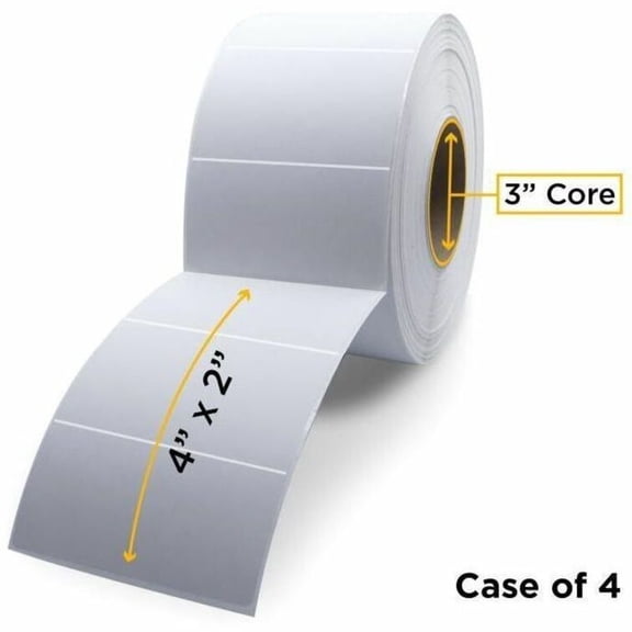 Clover Imaging Non-OEM New Thermal Transfer Label Roll 3.0" ID x 8.0" Max OD for Industrial Barcode Printers