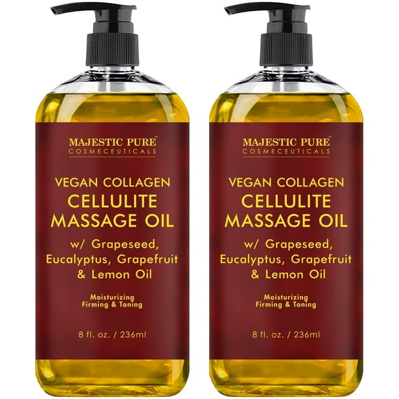 Aceite de Masaje Majestic Pure Natural Puro Mejora Firmeza de la Piel Paquete de 2