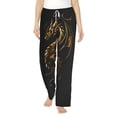 thumbnail image 2 of Picia Golden Dragon Tattoo Art Womens Soft Woven Cotton Elastic Waistband Sleep Pajama Pant Lounge Sleep Pant With Pockets And Drawstring-Small, 2 of 9