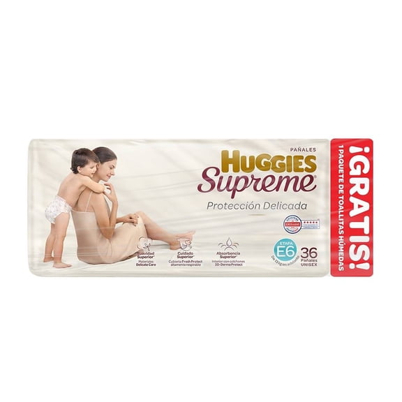 Pañales Huggies Supreme Etapa 6 36 Piezas
