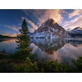 thumbnail image 2 of Pablo De, Juan 18x15 Black Ornate Wood Framed with Double Matting Museum Art Print Titled - Atardecer En Bow Lake., 2 of 4