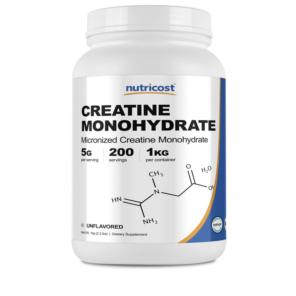 Nutricost Creatine Monohydrate 1 KG (2.2LBS) - 200 Servings, 5000mg Per ...