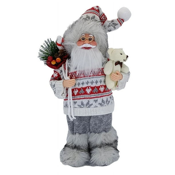 Plush Standing Santa Claus Christmas Decorative Supplies Christmas Scene Decorative Doll ornaments