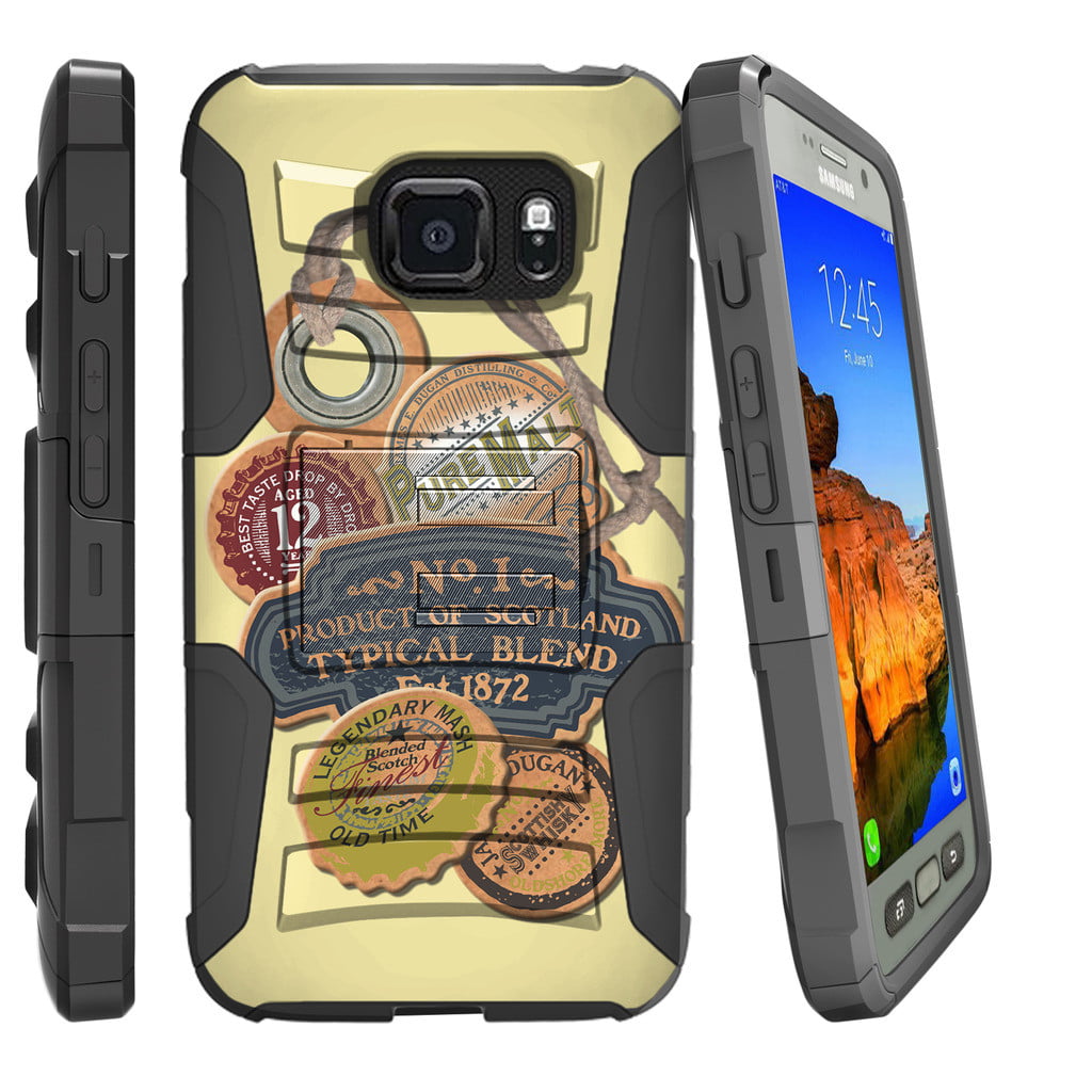Shockproof Rugged Heavy Duty Dual Layered Digital Army Camo Case w/Kickstand Cover Compatible with Samsung Galaxy S7 Active G891 