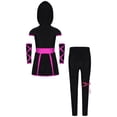 thumbnail image 2 of Eandarui Kids Boys Girls Ninja-style Costumes Sleeveless Hooded Top and Pants Set for Theme Party Cosplay Hot Pink 8, 2 of 5