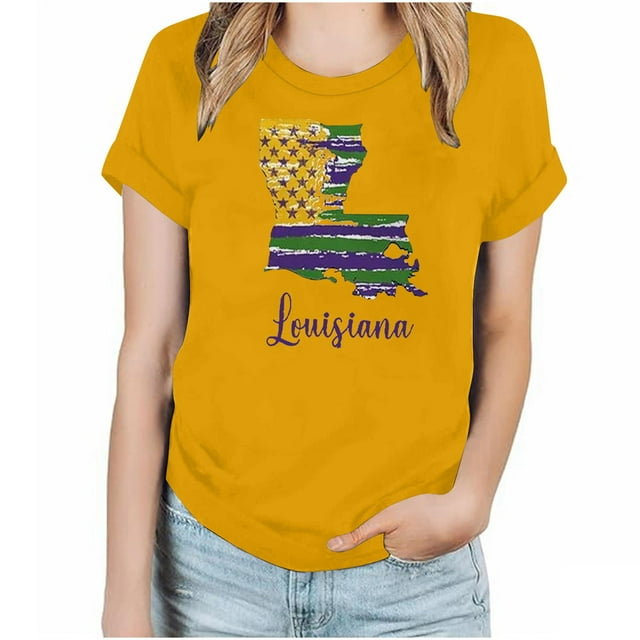 Fiudx Ofertas y Liquidaciones Camiseta de Manga Corta con Cuello Redondo y Estampado de Carnaval para Mujer, Moda y Ocio