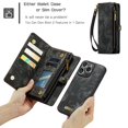thumbnail image 6 of K-Lion for iPhone 14 Plus Wallet Case ,Luxury Magnetic PU Leather Zipper Purse 2 in 1 Design Shockproof Flip Case Card Slot Kickstand Phone Cover with Lanyard for Women Men ,Black, 6 of 7