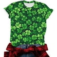 thumbnail image 4 of Uootdi St Patricks Day Shirt Women Crewneck Pullover Tees Funny Clover Print Short Sleeve Tops Lucky Irish Shamrock T Shirts Gift, 4 of 6