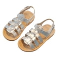 thumbnail image 4 of Karoyedx Toddler Girl Shoes Girls Sandals Open Toe Cute Bow Flower Girl Dress Sandals Summer Shoes for Toddler/Little Kid Silver Size,12.5, 4 of 7