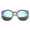 Black / Blue Mirror, variant on sunglassLA Unisex Eco-Friendly Real Bamboo Temples Mirrored Lens Round Sunglasses (Black / Blue Mirror) - 53mm