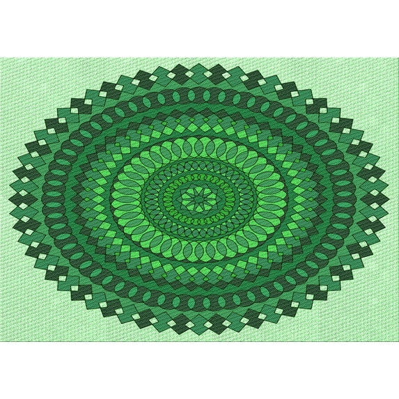 Ahgly Company Indoor Rectangle Patterned ForestGreen Area Rugs, 3' x 5'
