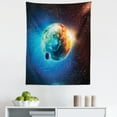 thumbnail image 1 of Space Tapestry, Planet Earth in Sun Rays Elements Astronomy Atmosphere Sky Satellite Moon Image, Fabric Wall Hanging Decor for Bedroom Living Room Dorm, 5 Sizes, Red Blue, by Ambesonne, 1 of 1