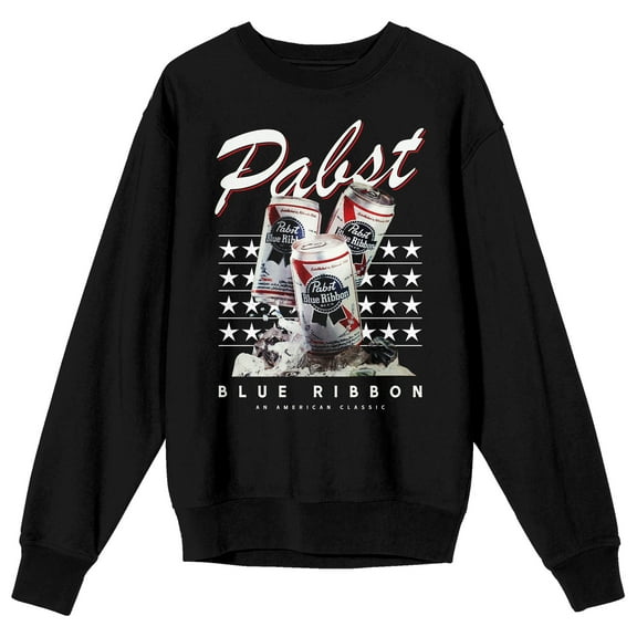 Pabst Blue Ribbon An American Classic Men's Black Crew Neck Sweatshirt