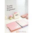 thumbnail image 6 of MetalM Plastic Folders with Pockets 3 Hole Punched, 6 Pack Pink Pocket Folders for 3 Ring Binder, Unique 1/3 Cut Tabs with Colorful Labels, School Folders, Letter Size, 6 of 12