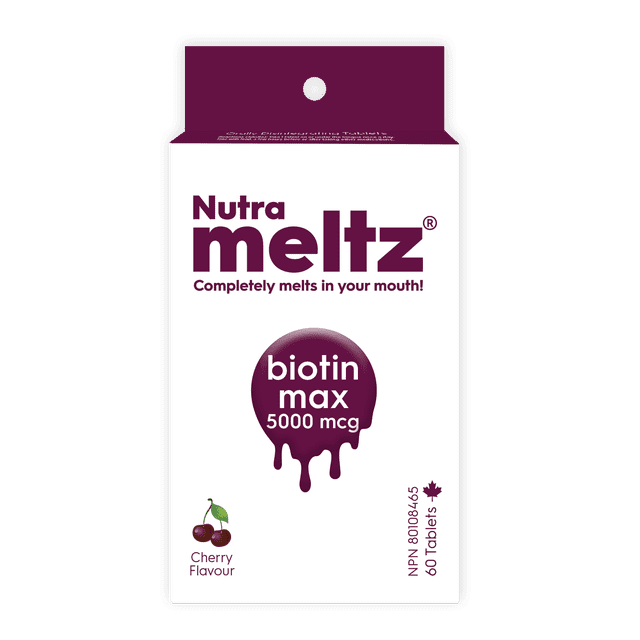 Nutrameltz Biotine Max 5000 mcg - Saveur Cerise, Comprimé à Dissolution Rapide - 60 Comprimés