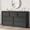 Black wood grain, variant on Spacious 7 Drawer Walnut Dresser for Bedroom - Wide Wooden Chest - Large Storage Organizer for Living Room, Nursery, Entryway - Rich Walnut Finish