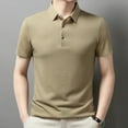 thumbnail image 2 of Men's Shirts Advanced Sense Lapel Short Sleeve Casual Business Ice Silk Top Comfortable Breathable Stylish T-Shirt Men's Tops T-Shirt Casual Crew Neck Loose, 2 of 6