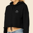 thumbnail image 5 of Dalix Smile Face Embroidered Fleece Cropped Hoodie Cold Fall Winter Women in Black 2XL XX-Large, 5 of 5