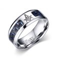 thumbnail image 1 of Men's Masonic Rings Stainless Steel Wedding Rings For Men Carbon Fiber Jewelry, 1 of 5