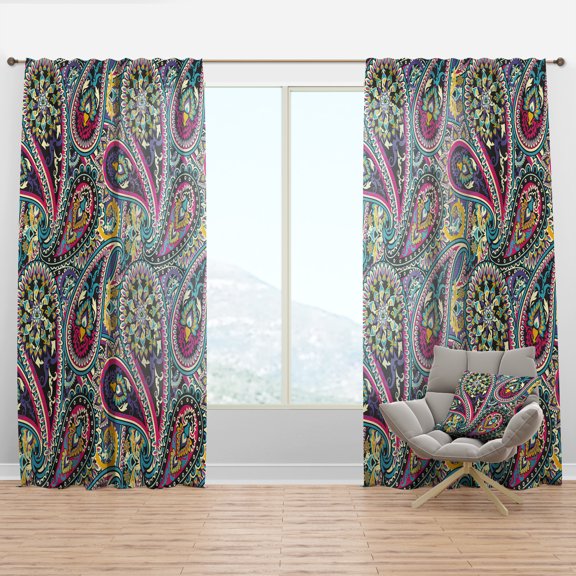 Designart 'Paisley Pattern XI' Vintage Curtain Panel