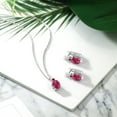 thumbnail image 4 of Gem Stone King 6.18 Ct Oval Red Created Ruby 925 Sterling Silver Pendant and Earrings Jewelry Set, 4 of 4