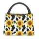 thumbnail image 1 of Balery Cute Cow Print Sunflower B Bolsa de Aislamiento Portátil – Bolsa de Almuerzo con Forro de Aluminio Mejorado, Funda Impermeable y Fácil de Limpiar para Picnic y Caja de Almuerzo, 1 of 6