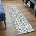 thumbnail image 4 of Blue Starfish Washable Runner Rugs 2'x6', Flip Flops Swim Circle Pearl Linen Texture Low Pile Throw Entryway Rug Non-Slip Sturdy Edge Binding Carpet for Indoor Bedside Entrance Bedside, 4 of 9