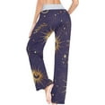 thumbnail image 5 of Women's Sun Moon Stars Geometric Pajama Pants, Casual Pajama Bottoms Lounge Pants Wide Leg, 5 of 7