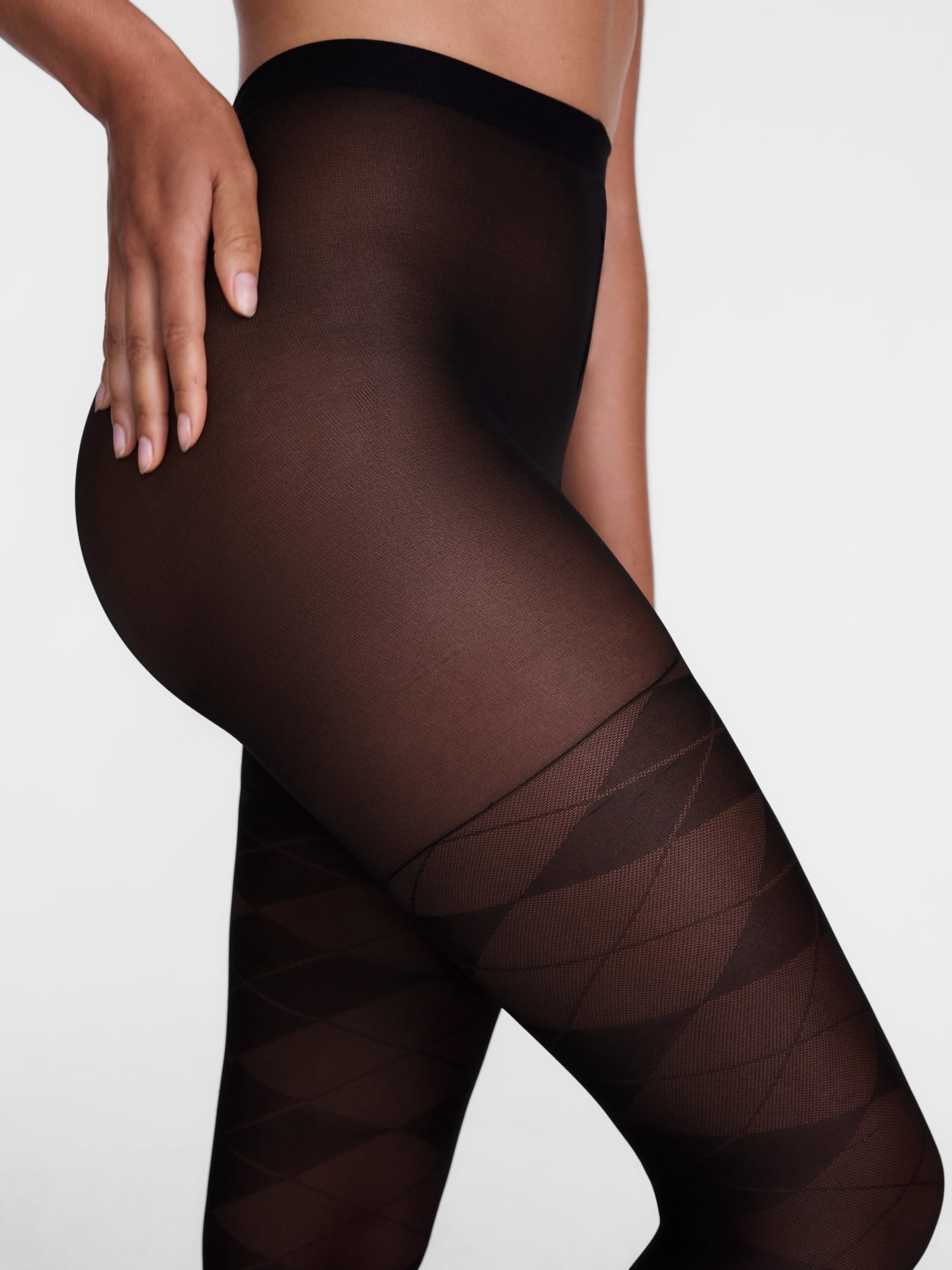 Joyspun Women's Argyle and Opaque Tights, 2-Pack, Sizes S-3XL