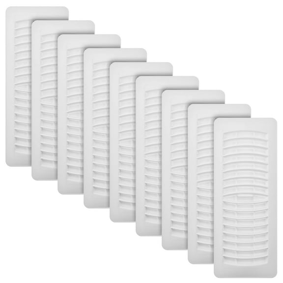 Imperial RG1458 4 x12-Inch Louvered Plastic Floor Register, White, 9 Pack